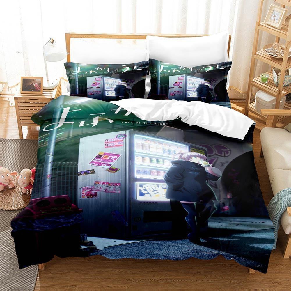 

New 3D Printing Anime CALL OF THE NIGHT Bedding Set Single Twin Full Queen King Size Bed Set Adult Kid Bedroom Duvet Cover Sets EU single(135x200cm)