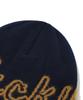 WACKY WILLY Mink Yarn Typo Beanie Navy