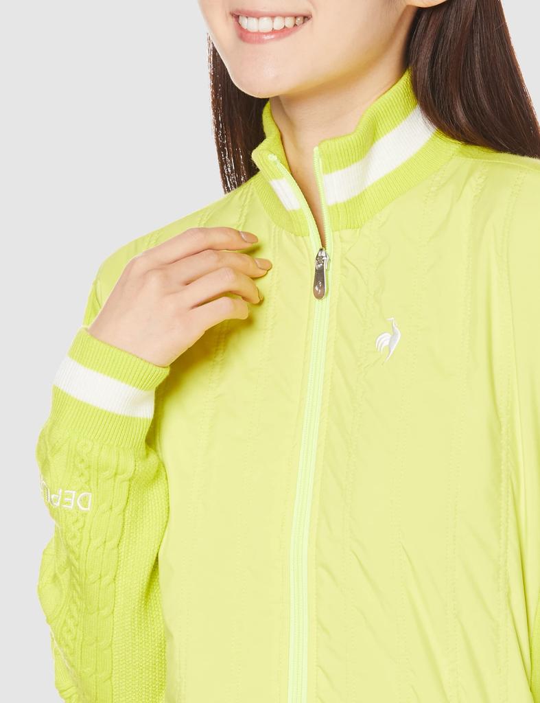 Le Coq Sportif Golf Warm Windproof Stretch Golf Sweater QGWSJL02 To Japanese Size [2021 Fall/Winter Model] Women's (LM00 (Lime)) (Equivalent L)