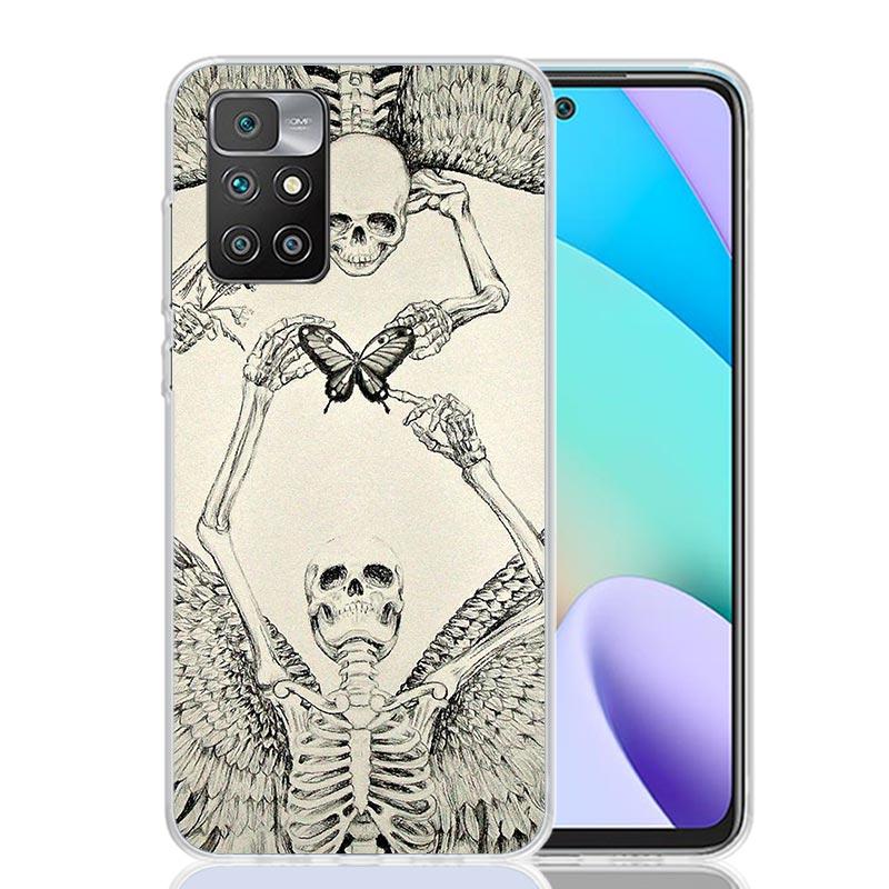 Retro Skull Butterfly Phone Case for Samsung Galaxy A17 A16 A15 A14 A13 A57 A56 A55 A54 A53 A37 A36 A35 A34 A33 A26 A25 A24 A23