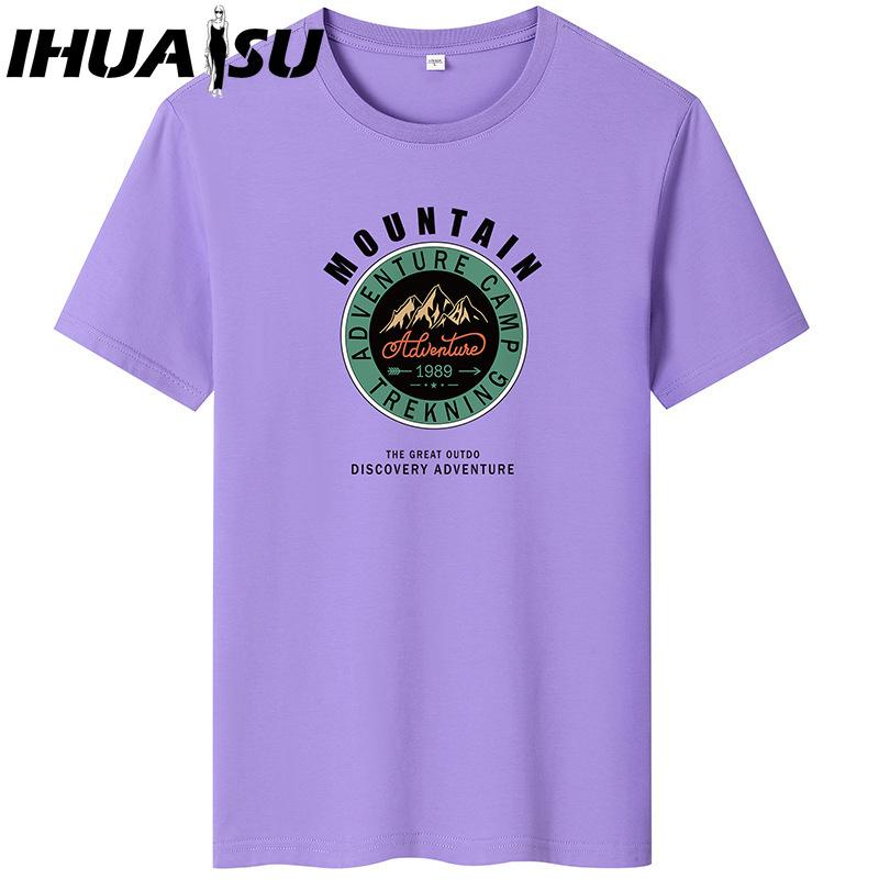 IHUASU Kurzarm-T-Shirt aus Baumwolle für Herren, modisch, lockeres Halbarmhemd, bedrucktes mitfühlendes Hemd