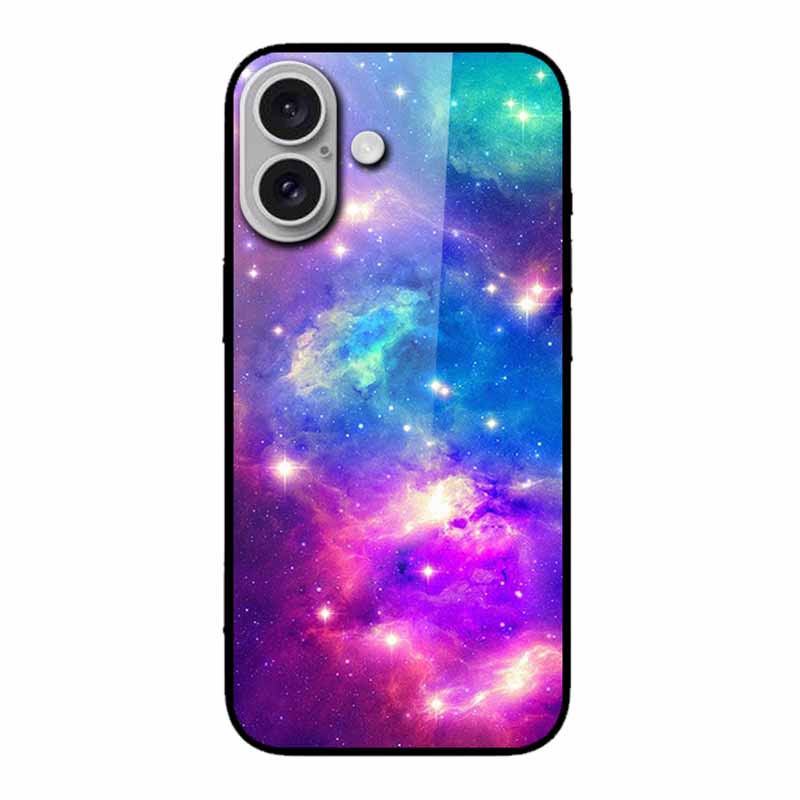 Glass Case For iphone 16 Plus 16Plus Coque Tempered Glass Hard Back Cover For iphone 16 Plus Phone Case Soft TPU Black Bumper