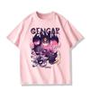 Pocket Super Gengar Summer New Printed TShirt Men Cotton Street Y2K Harajuku Loose Casual  Sleeve Unisex