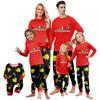 Matchende familieprintet loungewearsæt med langærmet top med halsudskæring og bukser til forælder og barn