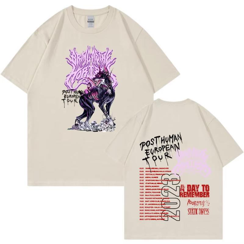 

BMTH Band BringMe TheHorizon Post HuUnisex European Tour Tshirt Unisex Women Hip Hop Vintage Tshirt High Quality Cotton Tshirts S