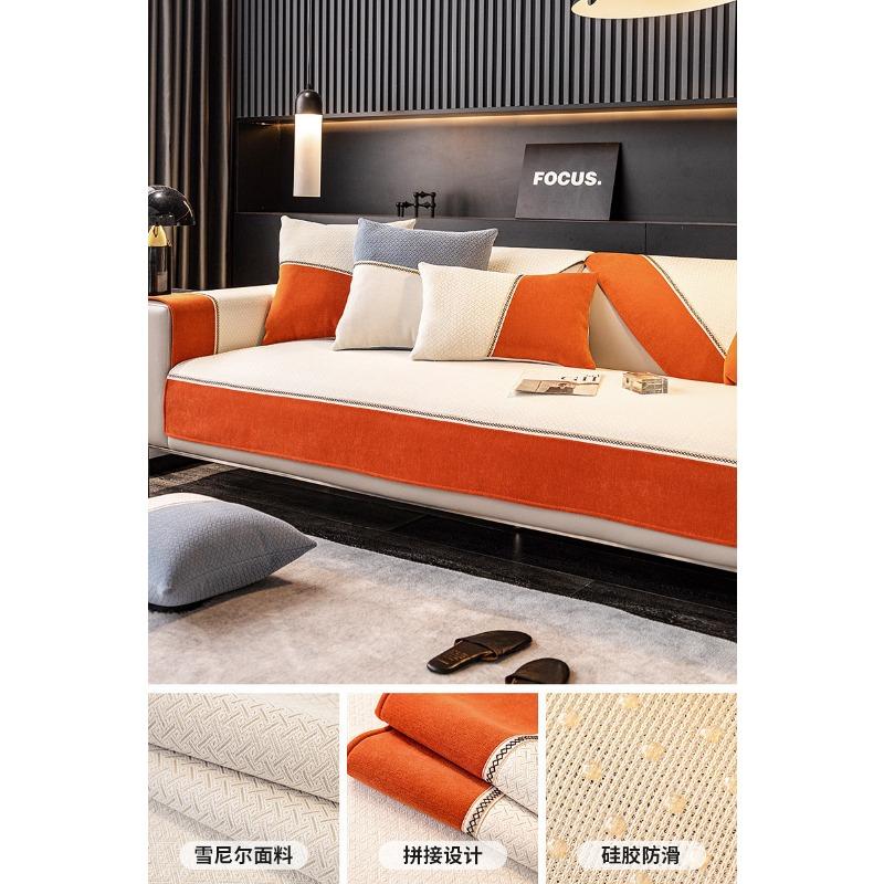 

Прохладный стиль, серая диванная подушка, простой современный универсальный четырехсезонный нескользящий утолщенный новый кожаный чехол, ткань 70*70cm