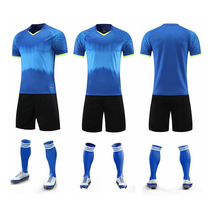 Mens Custom Printed Soccer Jersey Set Short Sleeve Football Uniform Training Match Sportswear