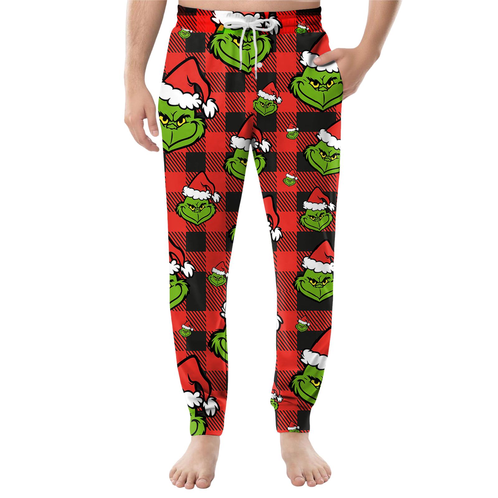 

Мужские повседневные брюки с карманами на кулиске и манжетами, домашние брюки для сна XL красный