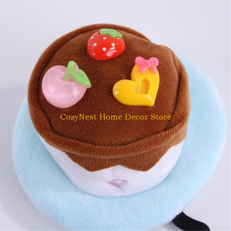 92MF Roleplaying Costume Pet Birthday Cake Hat for Cats Dogs Small Dog Party Headgears Hat for Birthday Pet Hat Headgears