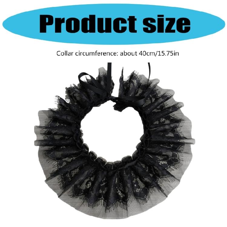 Baroque Style Detachable Lace Ruffe Neckwear Comfortable Neckpiece Collar Decorative Edging For Bridalwear And Costumes