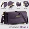 For iPhone/Samsung RFID Blocking Multilayer Wallet Phone Case Purse with 9 Card Slots+Zipper Pocket+Coin Sack Detachable Crossbody Strap + Wrist Strap