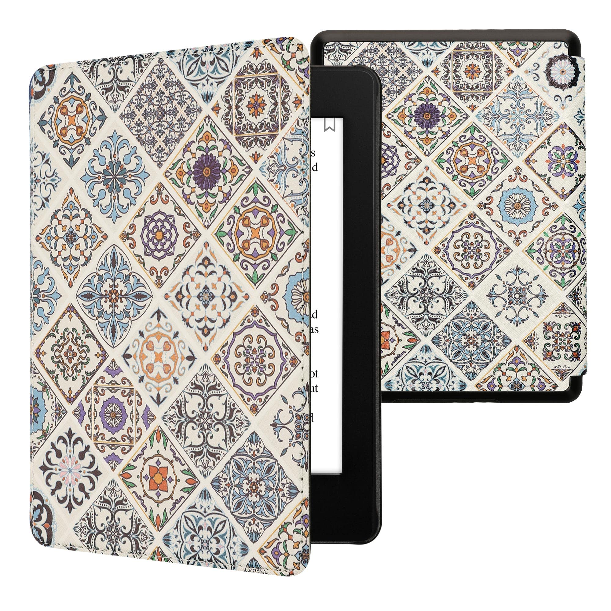 

kwmobile Case for Amazon Kindle Paperwhite Generation 2021 with Auto Sleep and PU 11. - E-Reader Sleep, Leather, Multicolor/Brown