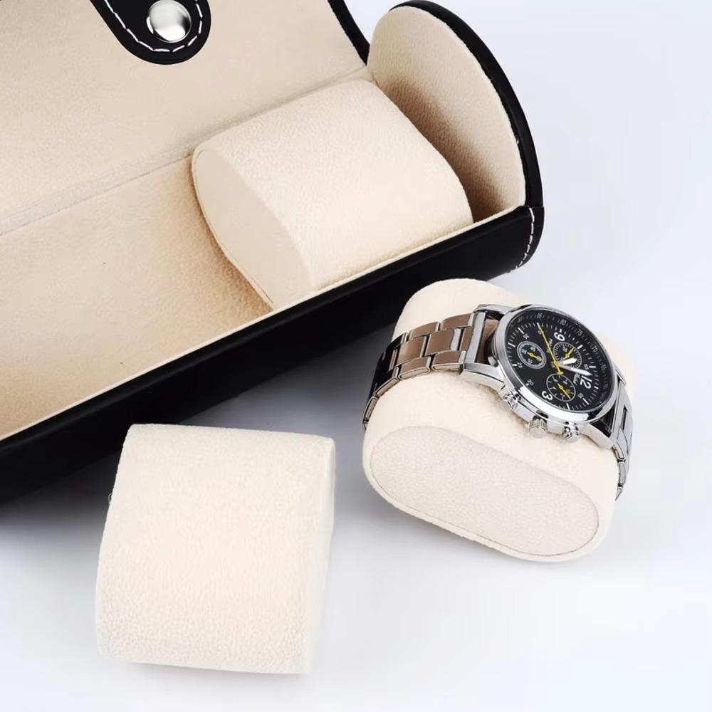 3 Slots Watch Display Case PU Leather Watch Roll Travel Case Watch Storage Box  for Men