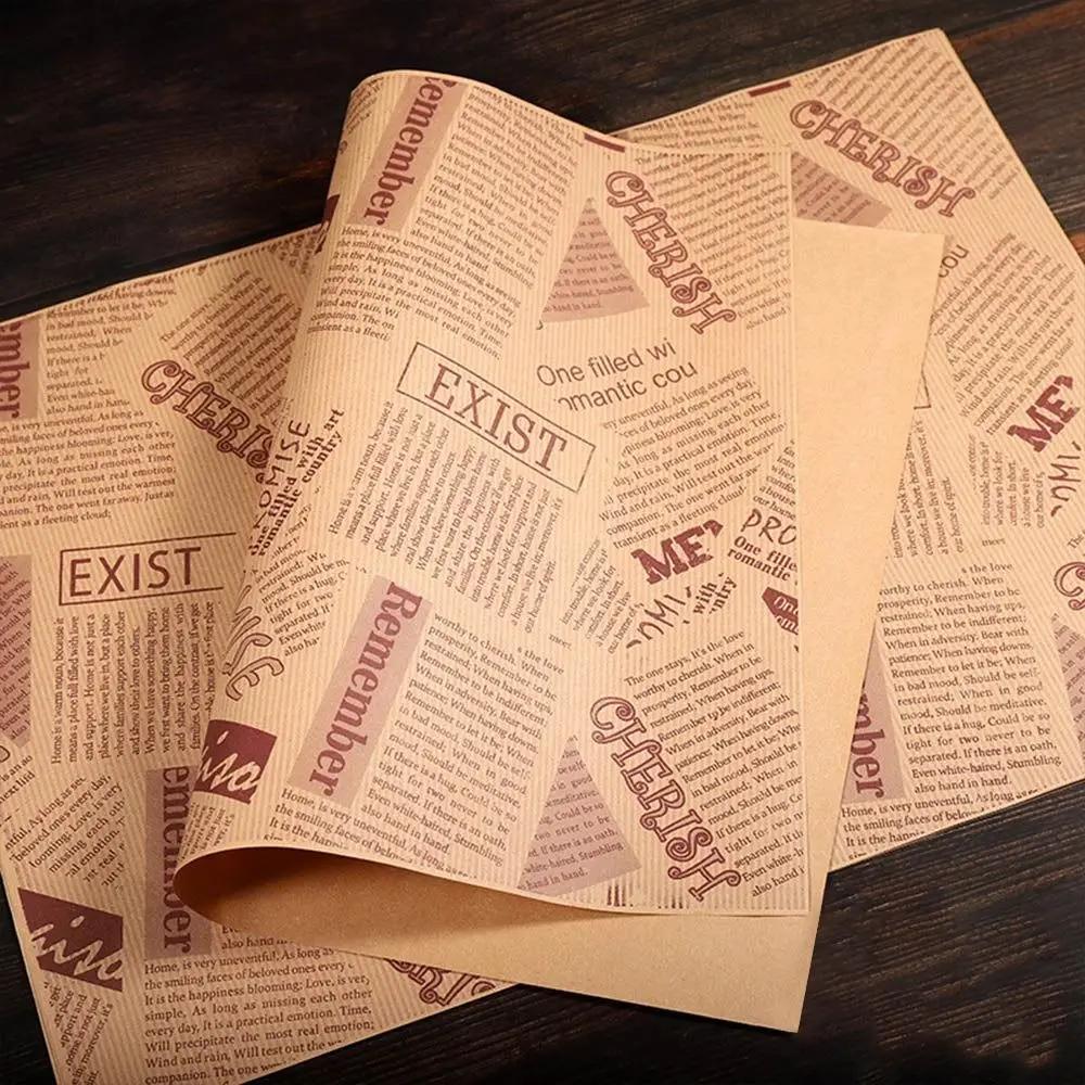Food Wrappers Paper Newspaper Style Wrapping Paper Non-stick Wrapping Paper Wax Paper Oil-proof Baking Paper Food Packaging