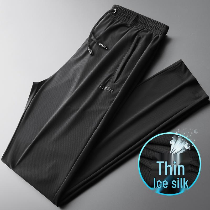 Men's Winter Casual Fleece-Lined Elastic Waist Straight Leg Sweatpants