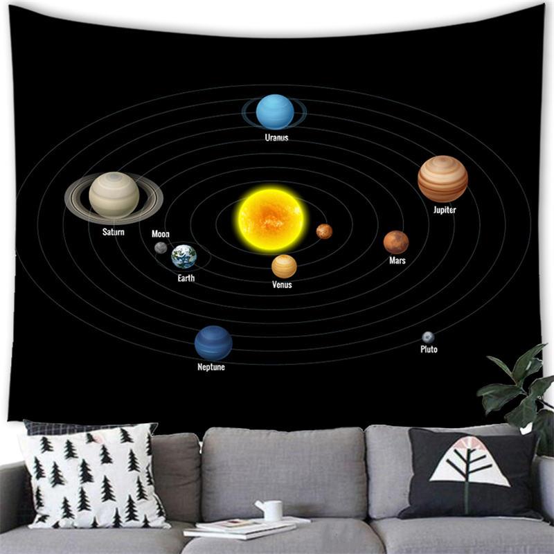 

Солнечная система Солнце гобелен настенный Декор «Вселенная Галактика» гобелен «Вселенная» Семейная комната Спальня Декор в гостиную 100X75CM