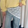 Versatile Fashion Layering Soft Lace Midi Skirt Fart Curtain Skirt Lace Fart Curtain Photography Headband Hair Accessories
