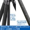 Velbon Geo Calmagne N645III AZ Carbon Fiber Tripod with Nut 28mm Leg 4 Quick Shoe QRA System Lock, Diameter, Sections, 3-Way Head, Compatible,