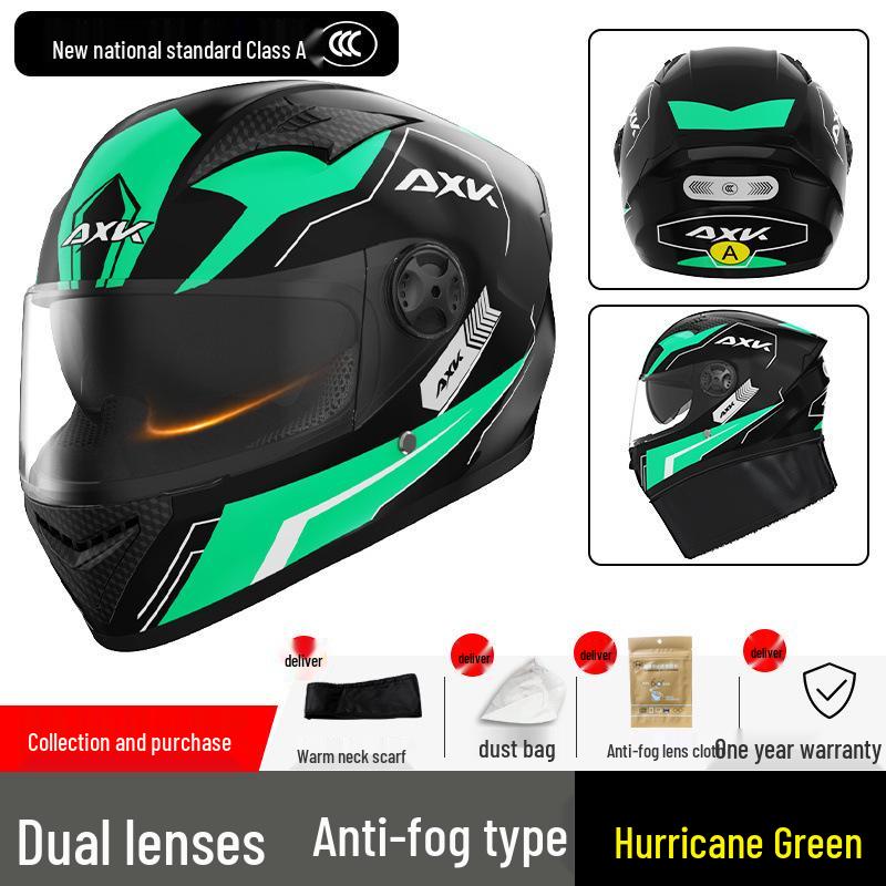 Certified Electric Motorcycle Helmet - Unisex Full Face, All-Season, Winter Warm, Safety Helmet