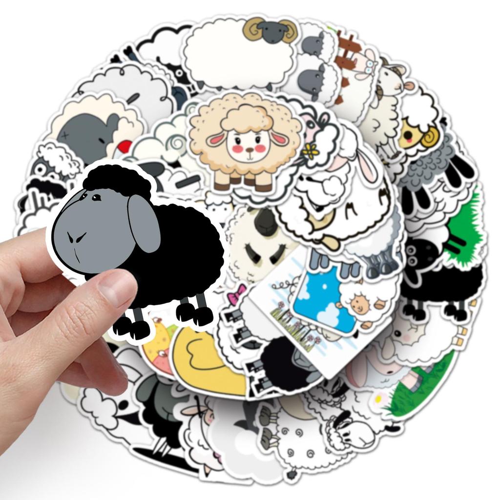 50 Little Sheep Graffiti Cartoon Animal Stickers – Cute DIY Creative for Skateboards & Suitcases