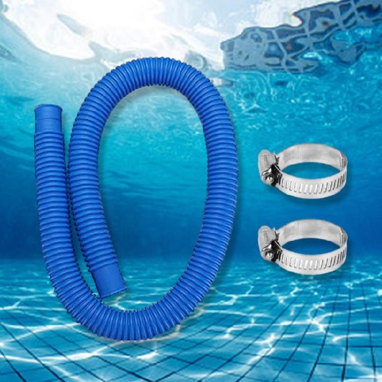 150cm Swimming Pool Hose Pump Hose Tubes for Above Ground Pool Saltwater System with Clamps Replacement 1-1/4Inch Hose