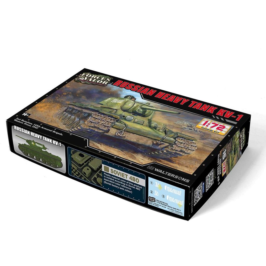 PLATZ Waltersons WW2 Soviet Heavy Tank 1942 Model Cast Turret 1942 Western Front Plastic Model WS55015R 1/72 KV-1 (Tank)