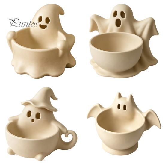 Versatile Storage Bowl 3D Printed Halloween Ghost Bowl, Trick or Treat Snack Candy Decor Serving Decorative Tray Dish, Party Supplies Tableware