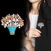 Enamel Floral Brooch Featuring Pearls Embellishments and Crystals Detail for Weddings Celebration