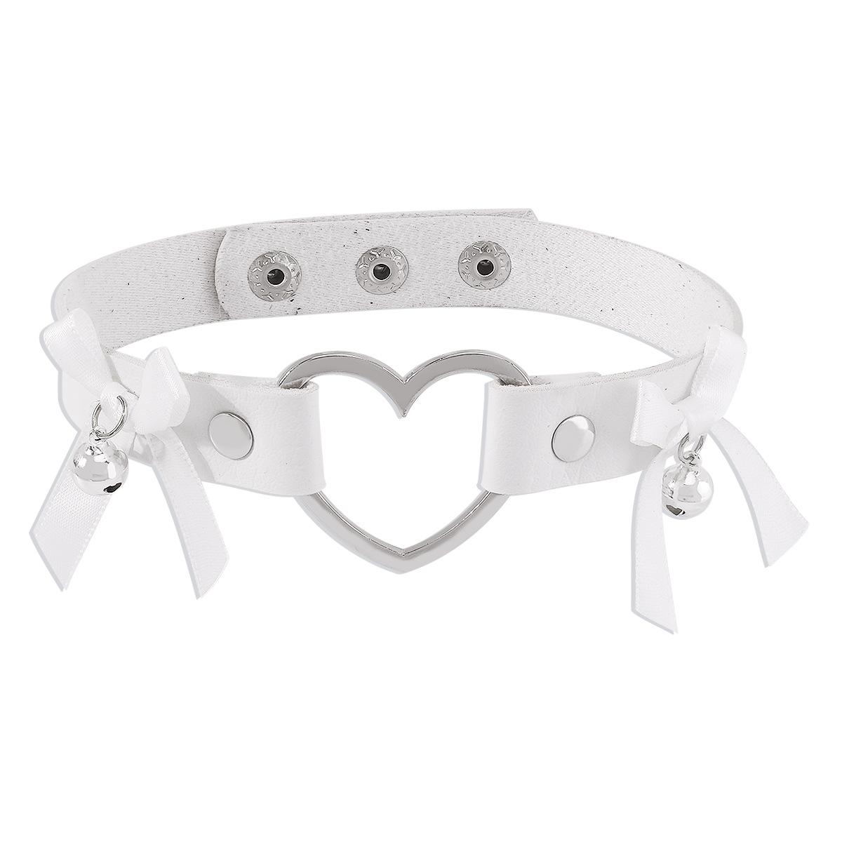 

Сладкий ветер геометрический ошейник любовь кожаный бант колокольчик Европа и Соединенные Штаты колье-чокер Хэллоуин белый