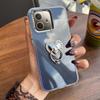 Luxury Bling Rhinestone Heart Ring Bracket Clear Phone Case for OPPO A5 Pro 4G/5G Stand Cover