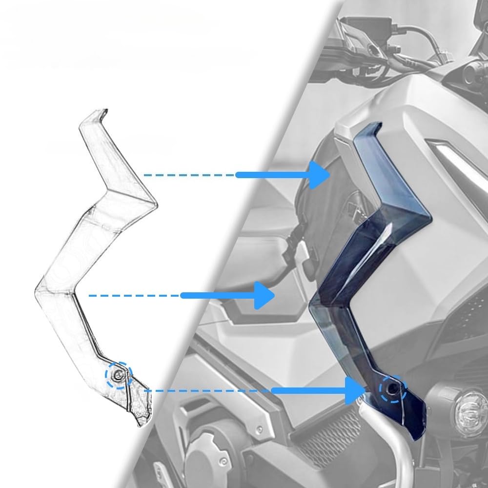 For XADV750 xadv750 2025 Accessories Side Windshield Motorcycle Leg Guard Side Deflector Side Window Side Windshield (Smoky Gray) [Used]