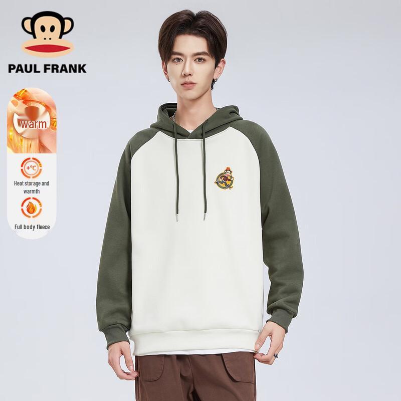 

Paul Frank Men s Winter Warm Casual Raglan Patchwork Sweatshirt 3XL