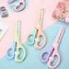 1pc Macaron Color Plastic Scissors Hitting Colors Art Craft Scissors with Spring-Loaded Design Round Smooth Blade