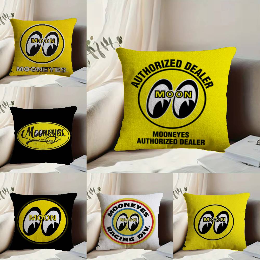 Cute Cartoon M-Mooneyes Pillow Case Anti-dustmite Pillowcase Invisible zipper silky short plush Sofa cushion cover