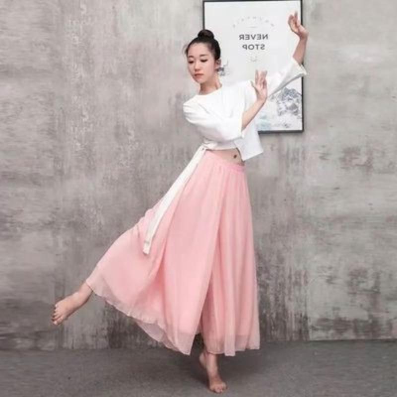 Klassische Tänzerhose Sommer Chiffon Weite Hosen Tanzübungsbekleidung Lockere Tanzhosen für Damen Yogahosen