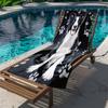 Artistic Border Collie Paw Pattern Microfiber Beach Towel Soft Ultra Absorbent Lightweight Towel for Beach Party Camping Travel
