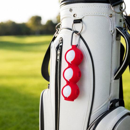 Porta Palline da Golf in Silicone con Moschettone, Contiene 3 Palline, Copertura Portapalline da Golf per Borsa da Golf, Custodia Protettiva Organizzatore Palline da Golf, Accessori da Golf