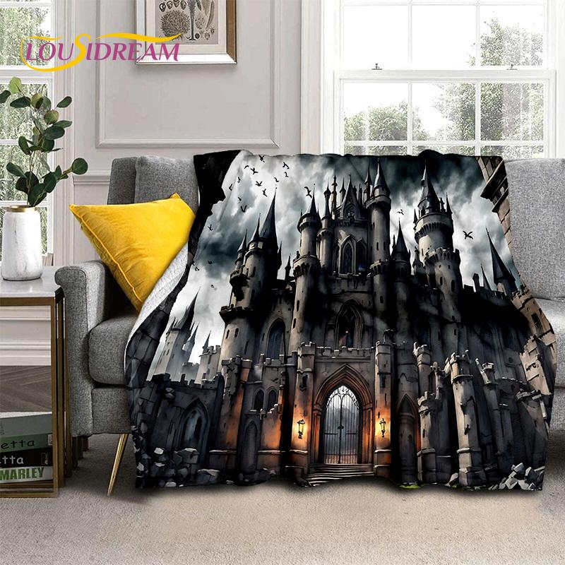 Fairyland Fairy Tale Castle Mysterious Gothic Dream Cartoon Soft Blanket,Soft Throw Blanket for Home Bedroom Bed Sofa Child Gift