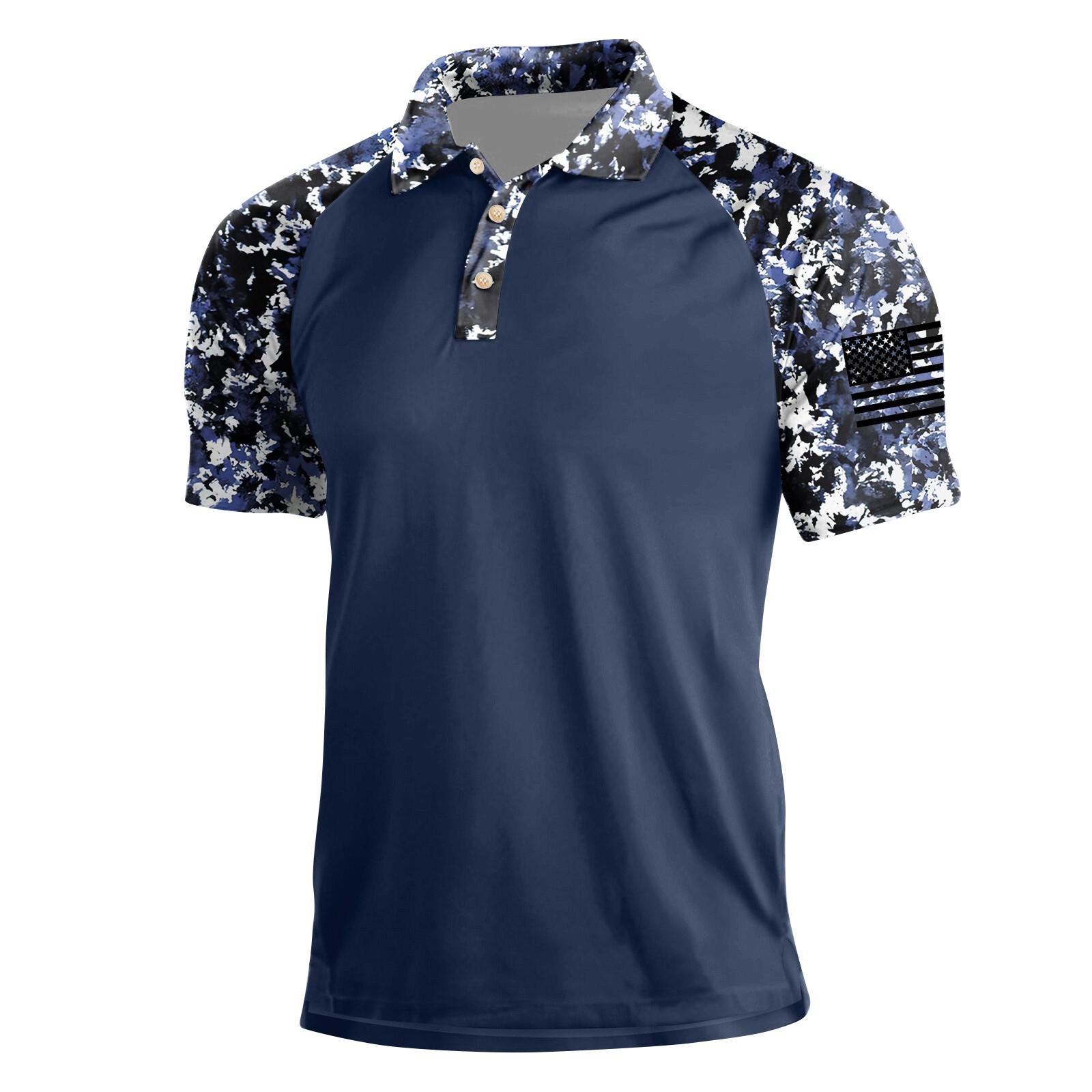 

Чоловіча літня сорочка з лацканами з коротким рукавом. Чоловіча повсякденна модна сорочка XXXXL