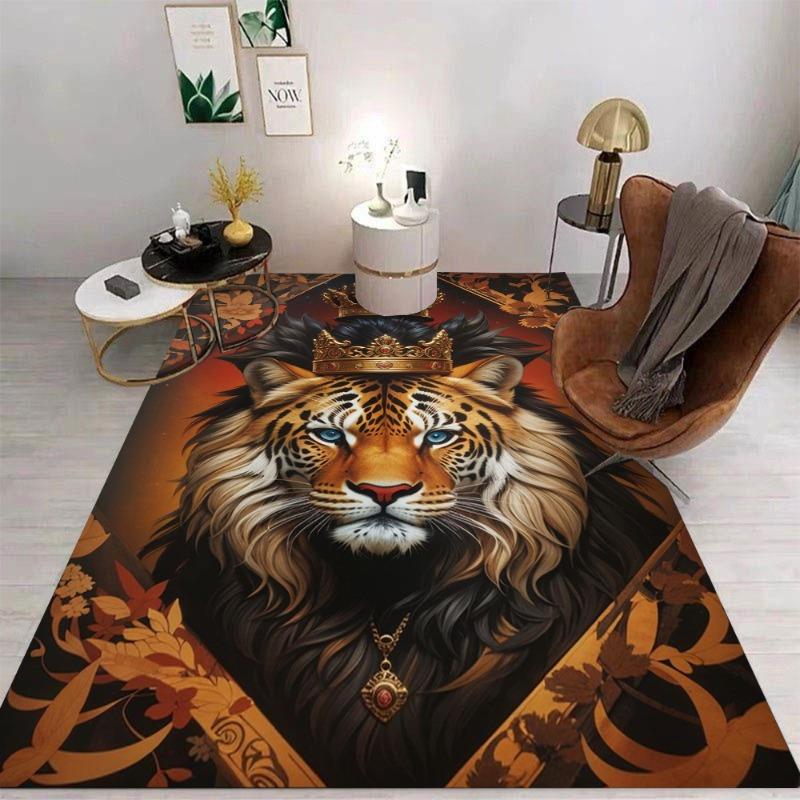 Tiger Animals Carpet Rug for Bedroom Living Room Sofa Home Doormat Kitchen Decoration Kid Game Area Rug Non-slip Floor Mat Gift