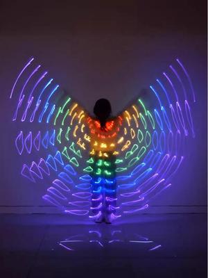 LED Light-Up Children's Belly Dance Costume with Colorful Luminous Wings