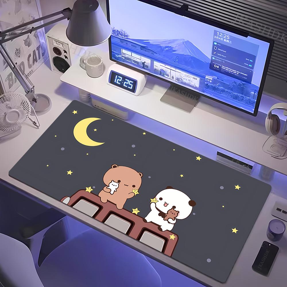 Kawaii Cartoon Bubu Dudu Cute Deskmat Xxl Gamer Mouse Pad Anime Computer Table Mat With lockedge Mousepad Large Mats Mause Pads