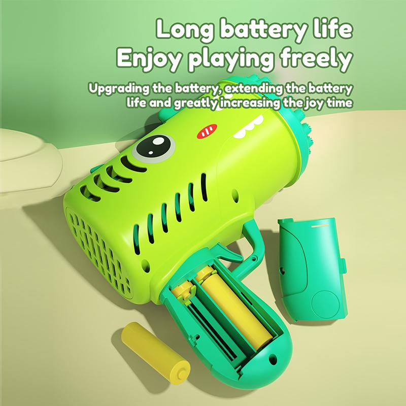 35 Hole Children'S Handheld Bubble Blowing Toy Dinosaur Cartoon Electric Bubble Machine Gatling Without Battery And Bubble Water