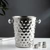 Fashionable and creative ice bucket Stainless steel golden hammer pattern ice bucket red wine champagne ice wine barrel