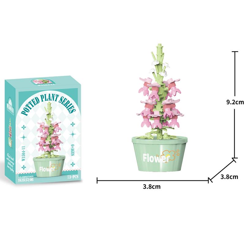 Creative Immortal Flowers Building Block Succulent Pot Ornament Kids Birthday Gift Casual Puzzle Toy