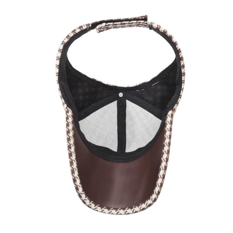 Spring Summer Houndstooth Baseball Cap Women Ponytail Cap Empty Top Hat