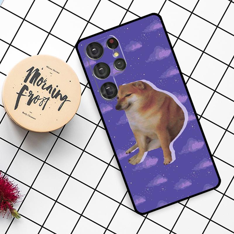Funny Cheems Doge Case For Samsung Galaxy S24 FE S20 FE S21 S22 S23 S24 S25 Ultra S9 S10 S25 Plus Phone Cover