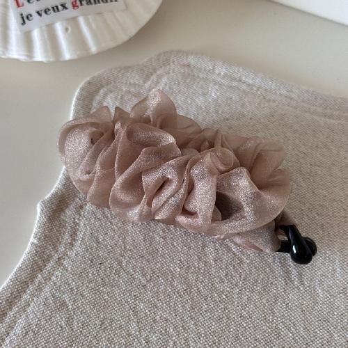 Gentle Floral Pleated Mesh Hairpin Super Fairy  High-end Sense  Fashionable  Western Style  High Ponytail  Banana Clip  Hair Accessories  New Style