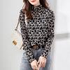 Demana Women's Comfortable Leopard Print Half-Turtleneck Base Shirt