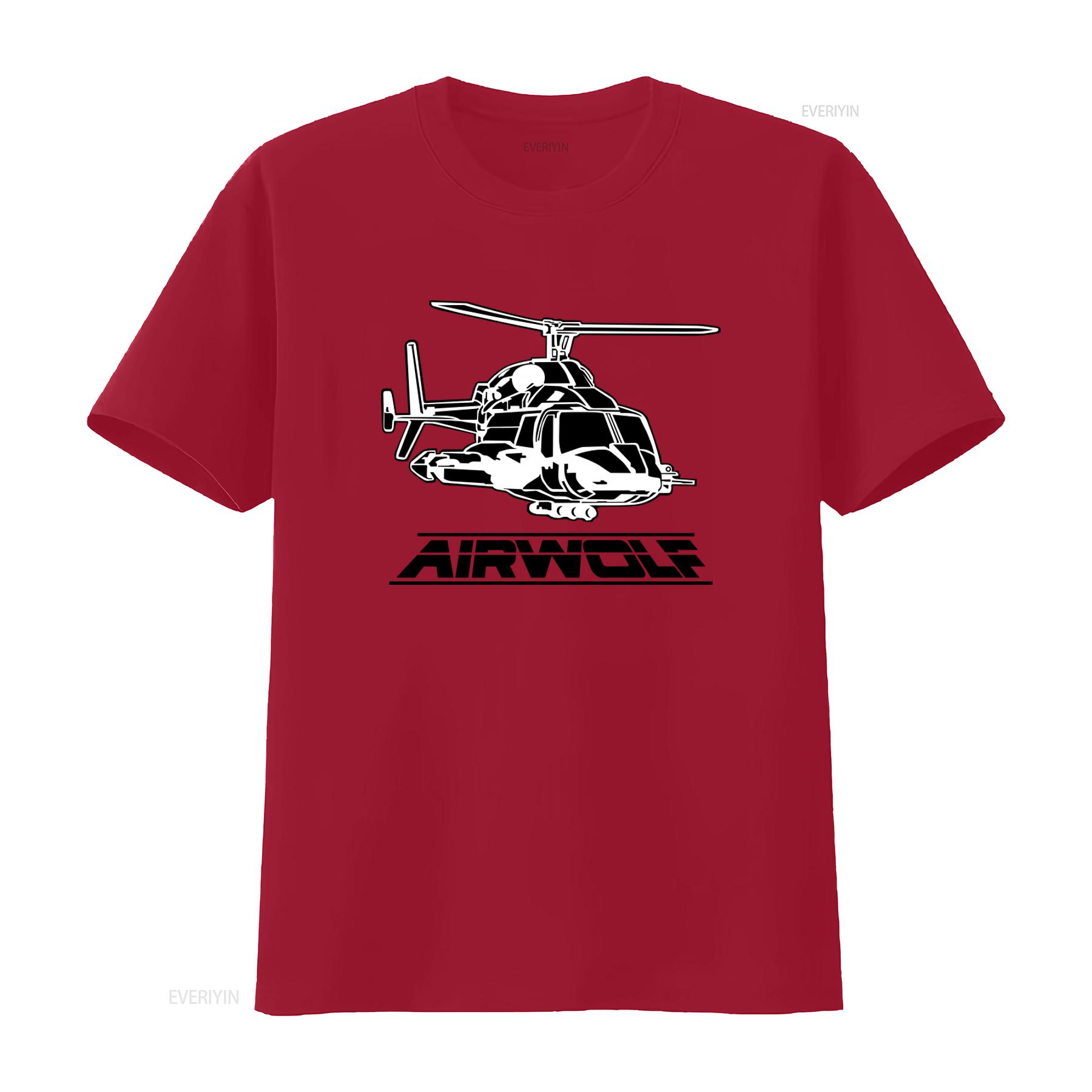 

Airwolf Helicopter Logo Print T Shirt Stylish Unique Design for Enthusiasts vintage Washed fashion Comfortable designer clothes S